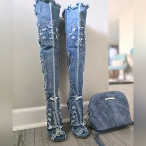Shiekh over the knee Denim boots